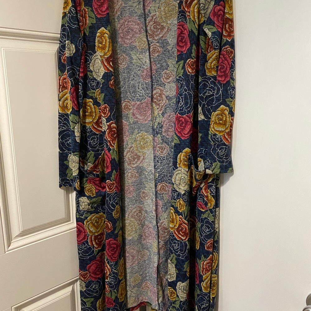 Navy blue flower cardigan